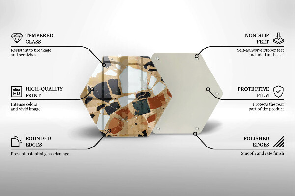 Tagliere in vetro temperato Piatto con pietre decorative