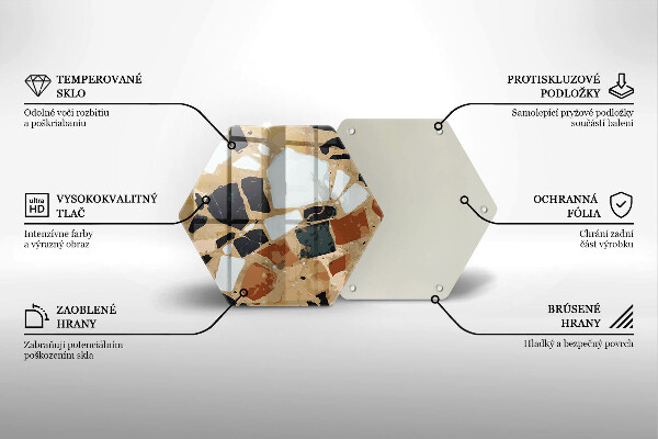 Tagliere in vetro temperato Piatto con pietre decorative