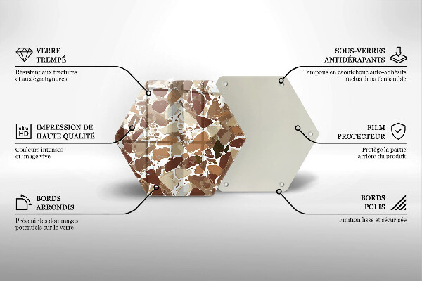 Tagliere in vetro temperato Macchie decorative per pietra