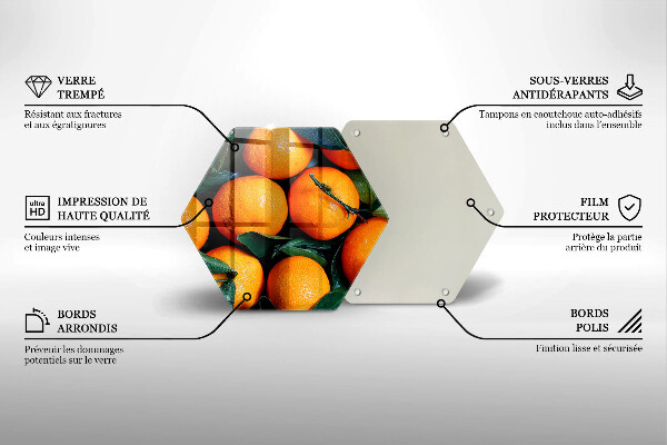 Tagliere in vetro temperato arancia