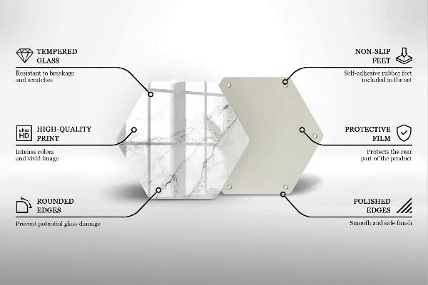 Tagliere in vetro Elegante struttura in marmo