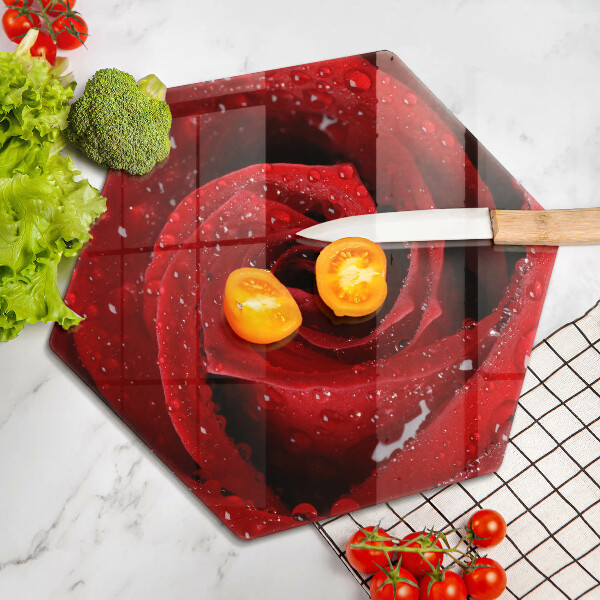 Tagliere in vetro Petali di fiori di rosa