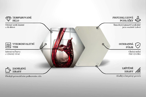 Tagliere in vetro Bicchiere e vino rosso