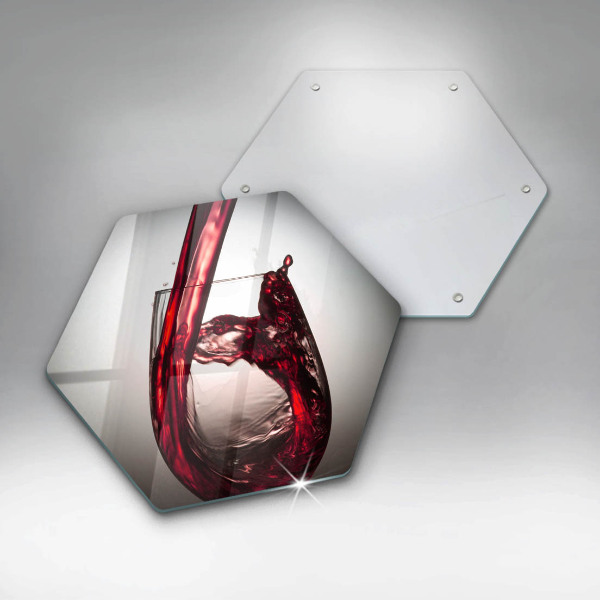 Tagliere in vetro Bicchiere e vino rosso