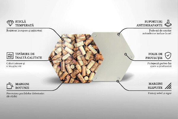 Tagliere in vetro Modello senza cuciture di tappi per vino