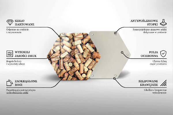 Tagliere in vetro Modello senza cuciture di tappi per vino