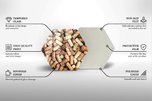 Tagliere in vetro Modello senza cuciture di tappi per vino