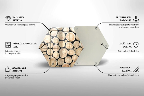 Tagliere in vetro Tronchi d'albero in legno