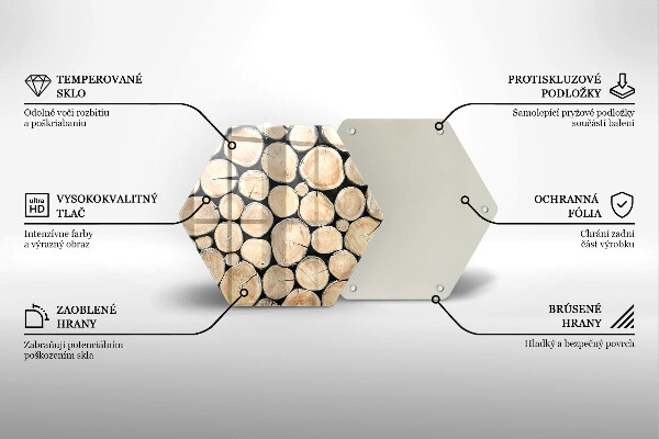 Tagliere in vetro Tronchi d'albero in legno