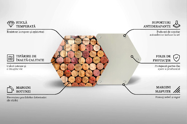Tagliere in vetro Modello di tappi per vino