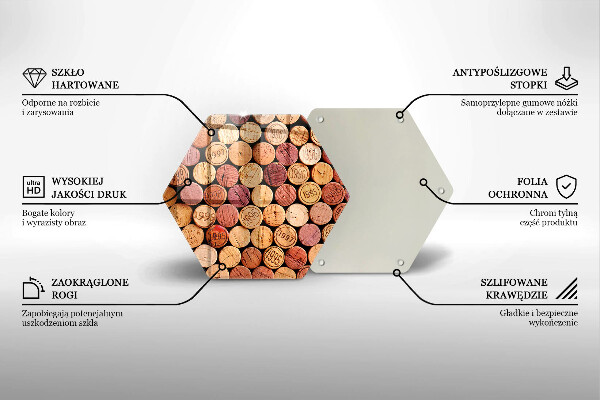 Tagliere in vetro Modello di tappi per vino