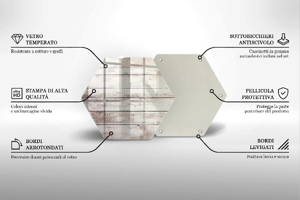 Tagliere in vetro Vecchie tavole di legno