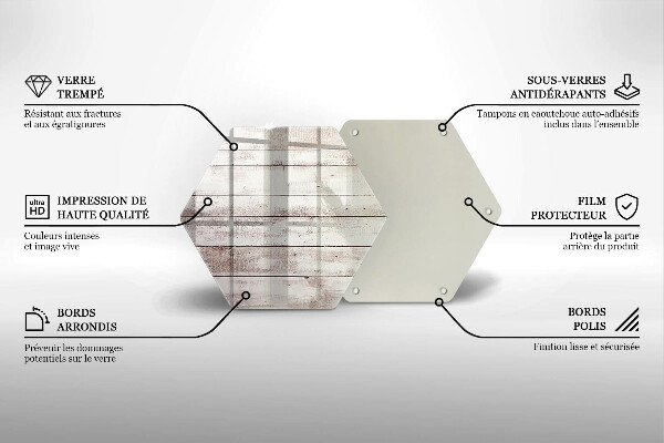 Tagliere in vetro Vecchie tavole di legno