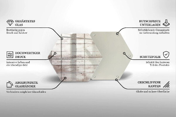 Tagliere in vetro Vecchie tavole di legno