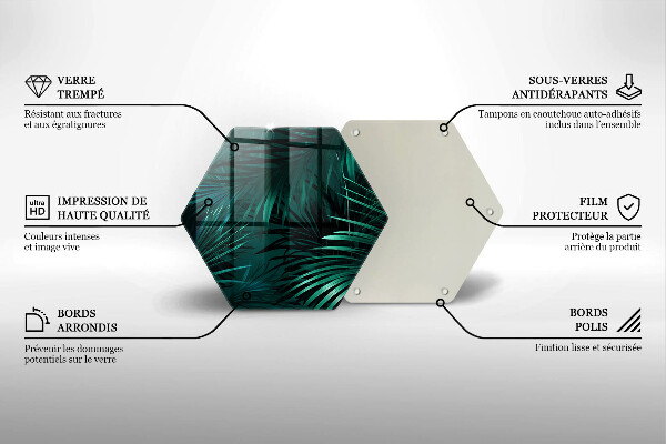 Tagliere in vetro temperato Foglie selvagge della giungla