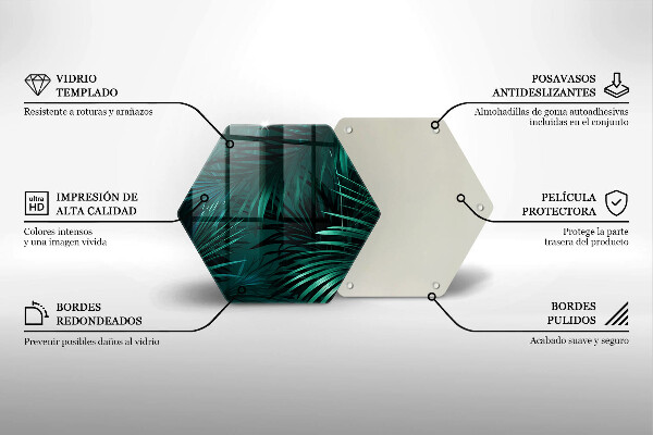 Tagliere in vetro temperato Foglie selvagge della giungla
