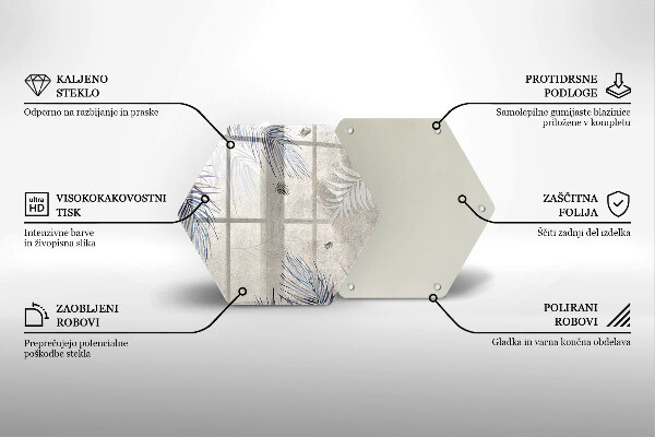 Tagliere in vetro temperato Foglie sottili