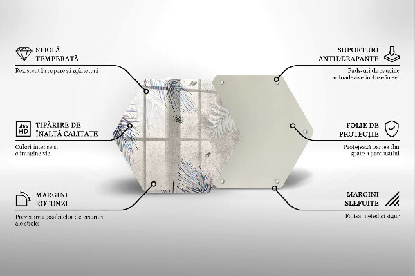 Tagliere in vetro temperato Foglie sottili