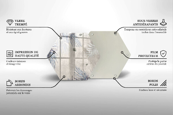 Tagliere in vetro temperato Foglie sottili