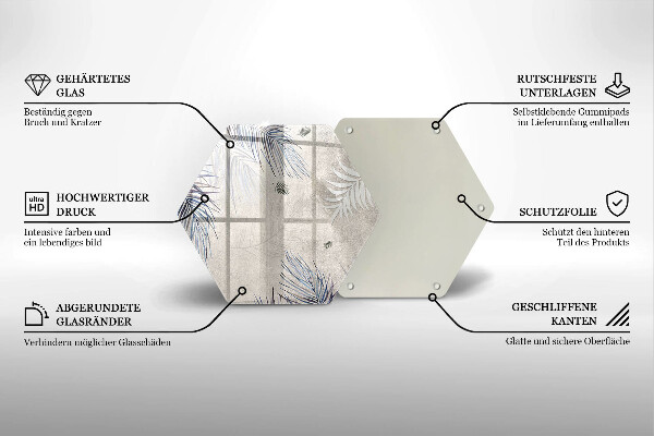 Tagliere in vetro temperato Foglie sottili