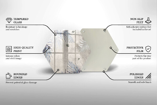 Tagliere in vetro temperato Foglie sottili