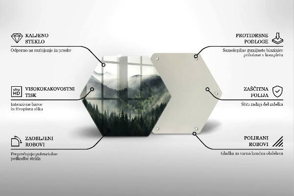 Tagliere in vetro temperato Paesaggio di foresta e nebbia