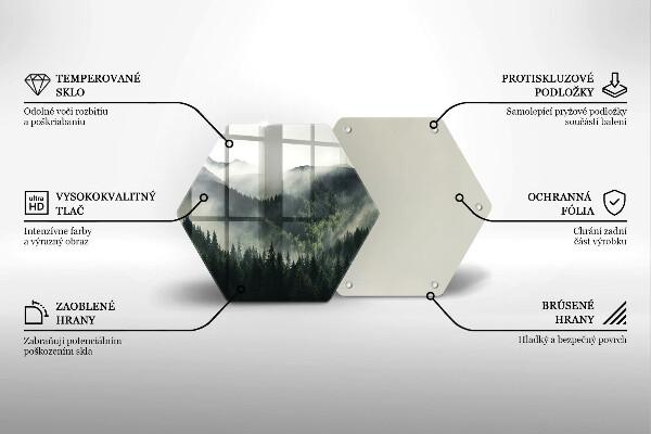 Tagliere in vetro temperato Paesaggio di foresta e nebbia