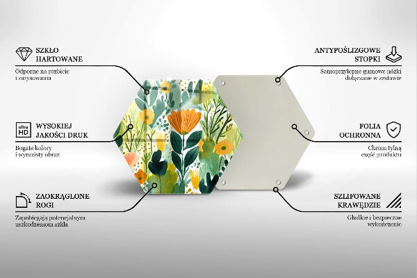 Tagliere in vetro temperato Fiori dipinti