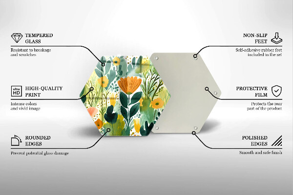 Tagliere in vetro temperato Fiori dipinti