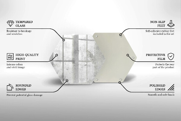 Tagliere in vetro temperato Struttura concreta