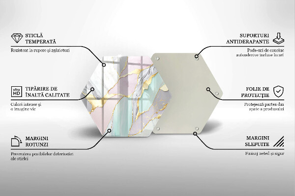 Tagliere in vetro Marmo pastello