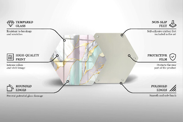 Tagliere in vetro Marmo pastello
