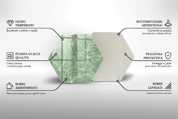 Tagliere in vetro Foglie lineari