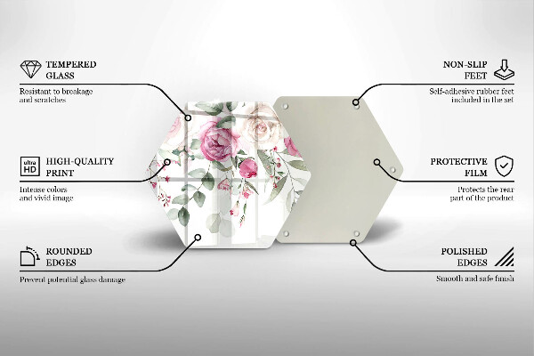 Tagliere in vetro Rose dell'acquerello