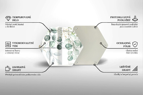 Tagliere in vetro Piante dipinte