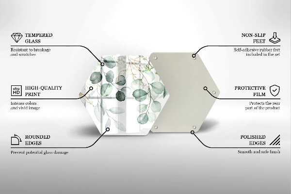 Tagliere in vetro Piante dipinte
