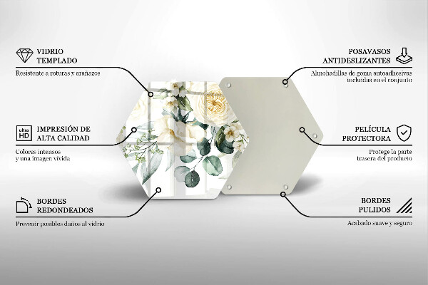 Tagliere in vetro Fiori ad acquerelli