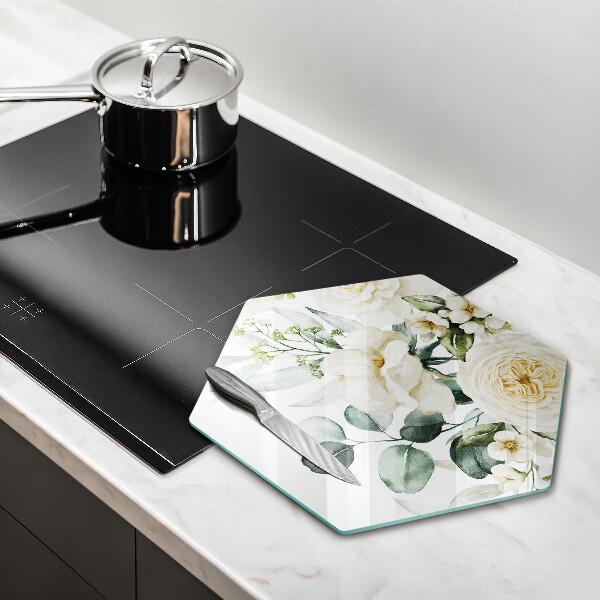 Tagliere in vetro Fiori ad acquerelli