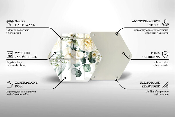 Tagliere in vetro Fiori ad acquerelli