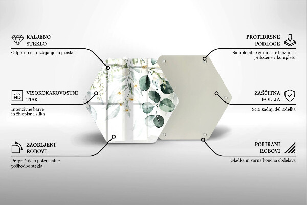 Tagliere in vetro Piante ad acquerello
