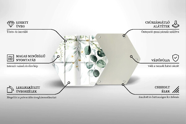 Tagliere in vetro Piante ad acquerello