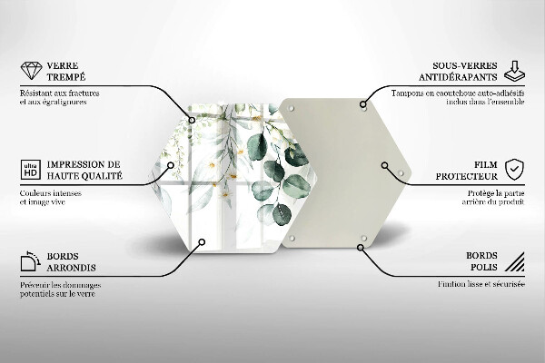 Tagliere in vetro Piante ad acquerello