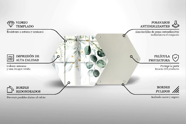Tagliere in vetro Piante ad acquerello