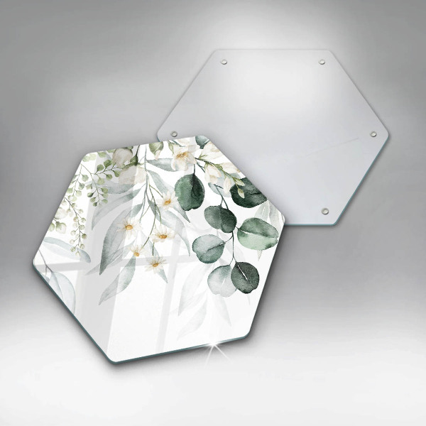 Tagliere in vetro Piante ad acquerello