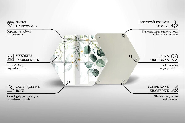 Tagliere in vetro Piante ad acquerello