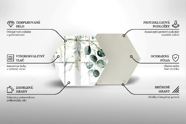 Tagliere in vetro Piante ad acquerello