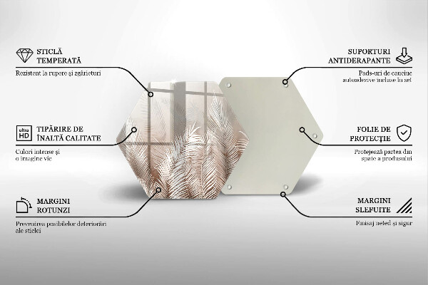 Tagliere in vetro Foglie di vegetazione boho