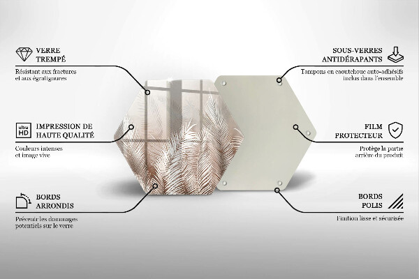 Tagliere in vetro Foglie di vegetazione boho