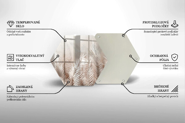 Tagliere in vetro Foglie di vegetazione boho