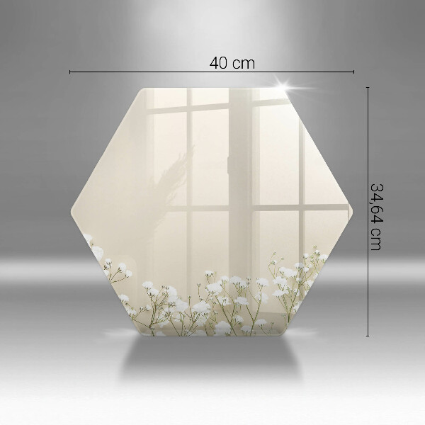 Tagliere in vetro Fiori boho in gesso